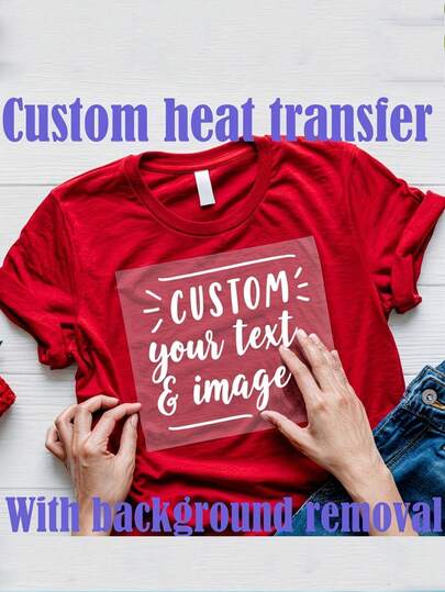 Customizable DTF Vinyl Thermal Transfer Sticker-Personalized "Customized DTF TRANSFORM" Design With Photo Insertion, Cool Custom Heat Transfer Film, Personalized Iron-On Patches, Washable Stamp Labels Badges