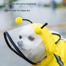 (Puppy Raincoat Four-Legged Waterproof All-Inclusive Teddy Poncho Pet Rainy Day Clothes Small Medium Dog Bixiong Bomei) - Yellow - View 9