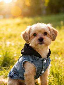 1pc New Hooded Harness Vest, Suitable For Small Dogs Like Poodle, Bichon Frise, Teddy, Spring/Autumn Pet Clothes - Black - View 10