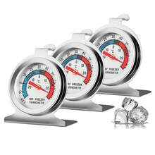 Refrigerator Thermometer (-20~80) 3Pcs, 4 Color Scope, Stainless Steel Freezer Thermometer, Fridge Thermometer With Hook Plate Base, Analog, For Kitchen, Cold Storage, Freezing - Silver - View 1