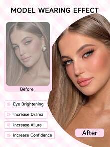 GROINNEYA 7 Pairs Semi-Transparent Striped Cat Eye Lashes, Natural Curly Thick Faux Mink Eyelashes, Lengthening Pointed Criss-Cross False Lashes, Suitable For Eid, Daily Party, Wedding Makeup, Holiday Gifts And Proposal Gifts - Half Eyelashes - View 2