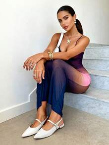 Women Slingback Pointed Toe Flats Mary Jane Ballet Flat With Buckle Strap Low Heel Dressy Flats Modern Lady Chic Shoes - 白色 - 查看 5
