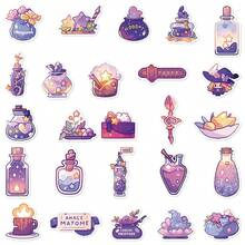 50 piezas Pegatinas de dibujos animados de pociones mágicas de color púrpura gótico, adecuadas para scrapbooking, diarios, portátiles, botellas de agua, coches, diseños basados en la fe con mensajes positivos, gran regalo - Multicolor - Ver 9