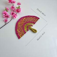 11.8 Inch Width X 8.66 Inch Length Small Semicircular Handwoven Seagrass Hand Fan, Home Decor Wall Hanging Fan For Cooling, Suitable For Elderly And Children, Summer Use, Lobby And Club Decoration - Seaweed Fan-shaped Fans Come In Various Colors - View 9