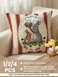 1/2/4件装柔软舒适的装饰枕套，透气亲肤，带拉链方便清洗，适用于沙发/卧室/客厅，是婚礼/节日的理想礼物，不含枕芯。 - 彩色 - 查看 3