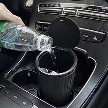 Papelera redonda de alta calidad para el coche con tapa, caja de almacenamiento de basura para el coche, diseñada para adaptarse a la mayoría de los portavasos y reposabrazos, adecuada para el almacenamiento en el coche, el hogar, los viajes por carretera y las salidas familiares, un accesorio esencial para todo propietario de automóvil, un regalo perfecto para nuevos conductores y entusiastas de los viajes por carretera, accesorio de decoración interior del coche - Multicolor - Ver 8