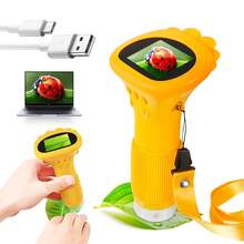 Digital Microscope 1000X Portable Pocket Microscope 1080P HD 5.08 Cm IPS Screen USB Microscope With 8LED Computer Microscope Electron Biological Gifts For Christmas Birthday - Yellow - View 10