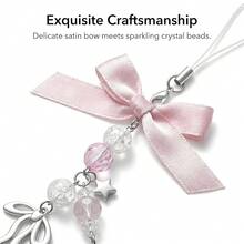 Y2K Cute Phone Charms Set - Aesthetic Cherry,Flower, Butterfly & Star Cell Phone Straps, Kawaii PhoneAccessories For Bag Keychain, , Camera Decor - Nơ hồng - Xem 3