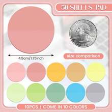 Sabary 500 Sheets Transparent Sticky Notes Round Translucent Sticky Notes Tabs Colorful Page Flags Stickers Clear Book Markers Bible Journaling Office Back To School Supplies(1.75 Inch,Bright) - Màu A - Xem 2