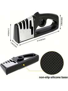 1pc 4-In-1 Kitchen Knife And Scissor Sharpener, Knife Sharpener, Kitchen Knife Sharpening Tool, Outdoor Camping Kitchen Sharpener With Handle, Sharpening Stone, Kitchen Accessories - Easily Achieve Coarse To Medium Grinding For Sharp Blades - Sharpener Master - View 14