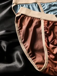 8PCS  Satin    Stretch  Quick-Drying    Mid Rise    Men's Briefs - 彩色 - 查看 3