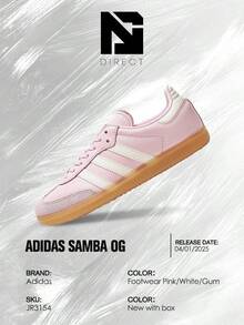 Adidas Samba OG Pink White Gum (GS) - Women's Lifestyle Sneakers – Shoes For Woman-Vintage-Spring & Summer-Inspired Running Shoes, Shock-Absorbing Comfort, Gym To Streetwear Casual Wear-Easter Gift–JR3154 - Footwear Pink/White/Gum - 查看 6