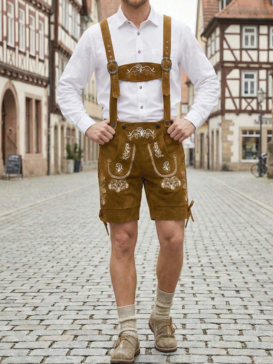 Quần yếm mùa hè nhẹ kiểu lễ hội bia Oktoberfest Đức, quần short nam kiểu Bavaria dành cho lễ hội bia Munich. - Lạc đà - Xem 1