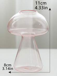 1个透明彩色蘑菇形玻璃花瓶，波西米亚风格花卉装饰，美观的桌面家居摆件，创意植物展示，现代室内装饰，适用于客厅、卧室、餐桌、茶几、书架、窗台，营造自然宁静的氛围，摄影道具，日常家居美学装饰 - 款式3 - 查看 11
