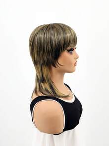 Short Layered Pixie Cut With Bangs Mullet Wig For Women Full Machine Made Synthetic Heat Resistant Wigs Multicolor For Daily Life,Cosplay - Multicolor - View 12
