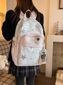 Transparent Anime-Style Casual Backpack, Lightweight Campus Backpack For Middle School Students - A - View 4