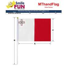 Bandera Malta, MXTMF-000, 1Pza, Malta, 14x21cm, Tela Poliéster, Asta Plástico. - Multicolor - Ver 5