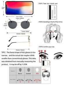 6副铜色方形经典现代简约风格男女通用眼镜，适合驾驶、钓鱼、露营、聚会、街头摄影、热带海滩度假、家庭出游、约会、时尚配饰 - 6pcs 黑金灰組合 - 查看 6