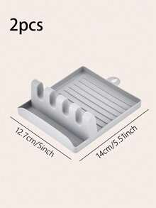 3pcs Multifunctional Silicone Pot Lid, Spoon And Spatula Holder, Utensil Rack, Spoon Rack, Versatile Cookware Organizer, Spatula Holder, Lid Rack, For Kitchen - Multicolor - View 17