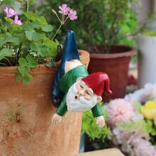 1 peça Engraçado Gancho para Vaso de Plantas, Estátua de Anão Pendurada para Jardim Externo, Decoração para Varanda, Gramado e Pátio, Decoração para Casa, Escritório e Jardim, Acessório para Jardim de Fadas, Ornamento para Pendurar na Borda do Vaso, Decoração de Páscoa e Dia dos Namorados - Pingente de Calça Anão - Ver 11