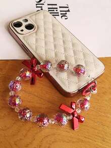 优雅蝴蝶结红金串珠手链，多功能手机挂绳，时尚新年礼物（女士）- 可作钥匙扣、耳机套、腕带 - 彩色 - 查看 9