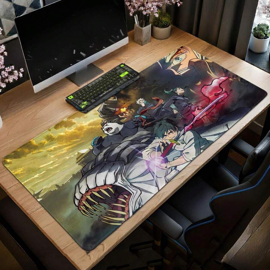 JJK Anime Mouse Pad, Yuta  Rika Gaming Desk Mat Gift For Gamer - Đen - Xem 1