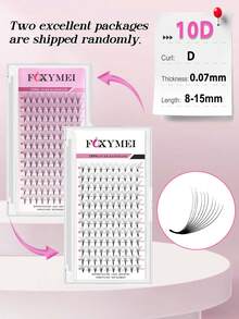 FOXYMEI 12 Rows Premade Volume Fans Eyelashes Extension 3D 6D 10D 12D 14D 16D Pointy Base False Lashes 0.07mm Faux Mink Lashes Wispy Volume Effect Individal,Hand Woven Lash Cluster - Black - View 10