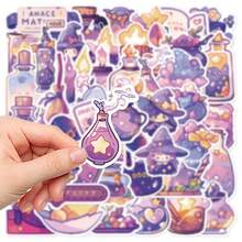 50 piezas Pegatinas de dibujos animados de pociones mágicas de color púrpura gótico, adecuadas para scrapbooking, diarios, portátiles, botellas de agua, coches, diseños basados en la fe con mensajes positivos, gran regalo - Multicolor - Ver 5
