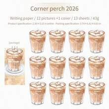 Lịch để bàn chủ đề cà phê năm 2026 (2/1 cái) - Phong cách quán cà phê cổ điển, có chỗ ghi chú - Lịch trang trí văn phòng và nhà cửa - Món quà làm việc hiệu quả cho các dịp lễ, Lễ Tạ ơn, Giáng sinh dành cho người yêu cà phê, trang trí retro cho chụp ảnh, nâng cấp văn phòng năm mới. - nhiều màu - Xem 11