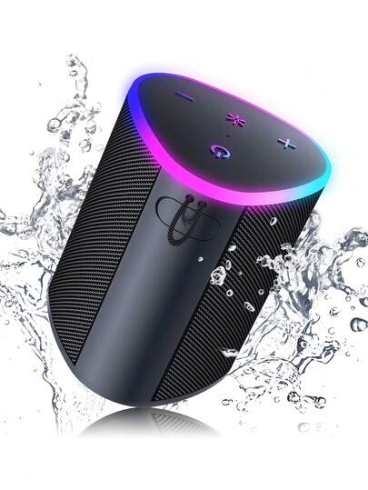 Altavoz Bluetooth portátil M33 TWS para exteriores con luces RGB, BT 5.3, mini altavoces compatibles con iOS, Android y PC para camping, baño, viajes y playa