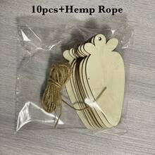 20 Peças Grandes Decorações de Madeira Não Acabadas com Tema de Páscoa, 10 Peças Fatias de Madeira + Cordas de Suspensão, Formato de Cenoura, Fatias de Madeira Criativas Feitas à Mão Presentes de Feriado, Decoração, Enfeites Pendentes para Casa - Pendentes de Feriado, Suspensões - Multicolorido - Visão 8