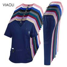Medical Uniform Scrub Hospital Working Scrubs Set Nursing Scrub Uniforms Women Healthcare Pharmacy Clinic Work Clothes - 42168-皇家藍 - 查看 6