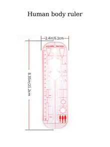 1件装时装设计尺，服装设计人体模板尺，设计技术工具，女装设计人体时尚动态图尺，草图模型效果图模板，创意透明亚克力尺，极简刻度塑料绘图尺 - 多色 - 查看 8