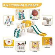 Kids Freestanding Slides - Orange/Green - View 2