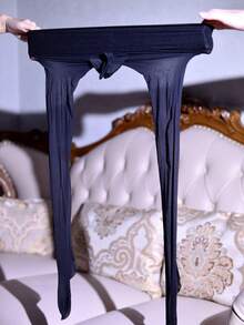 男士深裆无缝丝袜，黑色性感超薄透明加大码连裤袜，夏季 - 彩色 - 查看 8