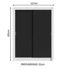 Ropero Madesa Dalas Plus 2 Puertas Corredizas 4 Cajones Color Blanco y Negro - Blanco y Negro - Ver 3