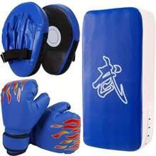 Set de boxeo 3 en 1 - Palas de enfoque, almohadillas de patadas, guantes de boxeo, equipo de boxeo (5 piezas) - Multicolor - Ver 12