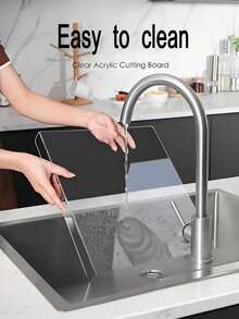 1 片亚克力砧板，适用于厨房台面，可用作台面切菜板、防刮板，保护厨房台面，是厨房用品和配件的理想之选。这款亚克力砧板为黑色，透明大号，可用于切菜、切水果等，是厨房的理想选择。它还具有其他多种用途，例如：厨房台面切菜、蔬菜水果切菜等。这款亚克力砧板可用作食物切割垫、桌面缓冲保护垫等。此外，它还是一款优质的黑色/透明亚克力砧板。 - 彩色 - 查看 5