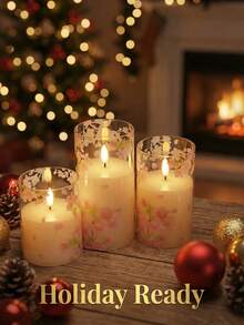 1/3pcs Flameless Flickering Candles With Remote Control And Timer, Suitable For Home Gatherings, Table Centerpiece Decor, Holiday Decoration - Pink - View 5