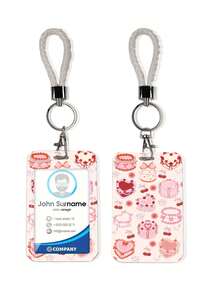 1pc ABS Dessert Series Donut & Cake Roll Pattern Fashion Personalized Cartoon Pull-Push Card Clip Keychain Bag Pendant, Student Wristband Card Clip, Women Student Card Clip, ID Bus Protection Cover, Student Campus Card Protection Cover - Rectangle - View 11