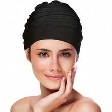 1pc/2pcs Plus Size Women Swimming Cap, Comfortable & Stretchy, Suitable For Long Hair, Provides Secure Fit And Fashionable Design. Made Of Soft Material, Fits Various Head Circumferences And Hair Volumes, Keeps Hair Dry And Protected. - Multicolor - View 1