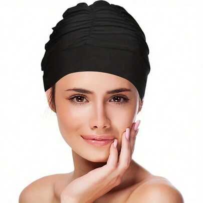 1件/2件装加大码女士泳帽，舒适弹力，适合长发，贴合稳固，时尚设计。采用柔软材质，适合各种头围和发量，保持头发干爽，提供保护。