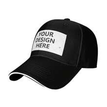 1pc Baseball Cap With Minimalist White Cat Design - Adjustable Strap, Black & White Contrast Brim, Lightweight Hat For Outdoor Sports, Casual & Formal Events - Unisex Trucker Hat For Men & Women, Sports Accessory, Stylish Headwear, Durable Construction, Fashion Headwear, Streetwear Lovers - 黑色 - 查看 2