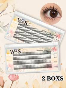 Waloshow 1 Box - 10 Boxes, 160 Clusters Per Box, C Curl, D Curl, A Type False Eyelashes, Delicate & Volumizing, Anime-Style Natural & 3D, Suitable For Daily, Party, Makeup - Black - View 7