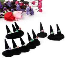 Organizer Resin Flocking Ring Holder Storage Case Jewelry Packaging Jewelry Display Rack Ornaments Small Ring Display Stand - Multicolor - View 9