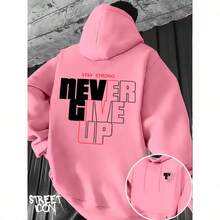 Comfortable Basic Sweatshirt For Everyday Wear Art Never Give Up Streetwear Urban Culture Street Fashion Street Graffiti Tagging Skater Skateboarding Unisex Men's Women's Sweatshirt 50% Cotton 50% Polyester Top Premium Streetwear New Release Immediate Shipping Various Colors!! - 淺粉色 - 查看 1