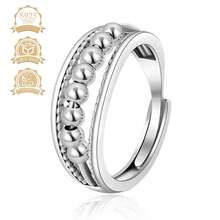 1 Stück modischer & eleganter 925 Silber geometrischer beweglicher Kugelring, geeignet für Frauen Urlaub, Party, Bankett - Silber - Übersicht 1