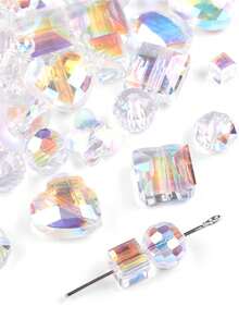 亚克力水晶珠、轮珠、圆珠、散珠，手工DIY项链、耳环、手链、珠宝配件 - 彩色 - 查看 3