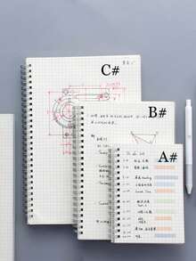 A5 Thick Spiral PP Coil Notebook, B5 Lined/Grid/Blank Refillable Notepad, Thick Paper, Metal Spiral Binding, PP Matte Cover (A5, 20.5*14.5cm) - One Size - View 3