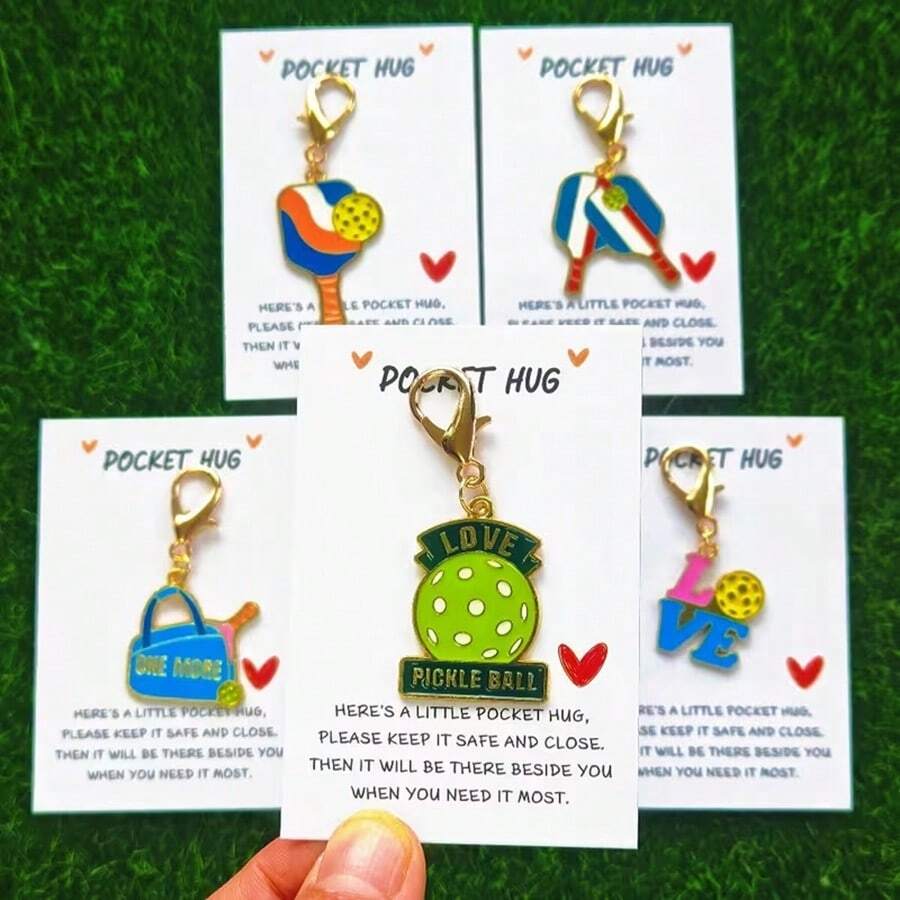 Bộ 5 móc khóa hình quả bóng Pickleball kèm thiệp động viên đầy ý nghĩa - Hoàn hảo cho những người đam mê thể thao. Hãy mang theo tấm thiệp này bên mình mọi lúc mọi nơi, và tôi sẽ luôn bên cạnh bạn. Đây là món quà ấm áp mang đến sự khích lệ, an ủi những ai đang cảm thấy lo lắng, buồn bã. - Nhiều màu - Xem 1